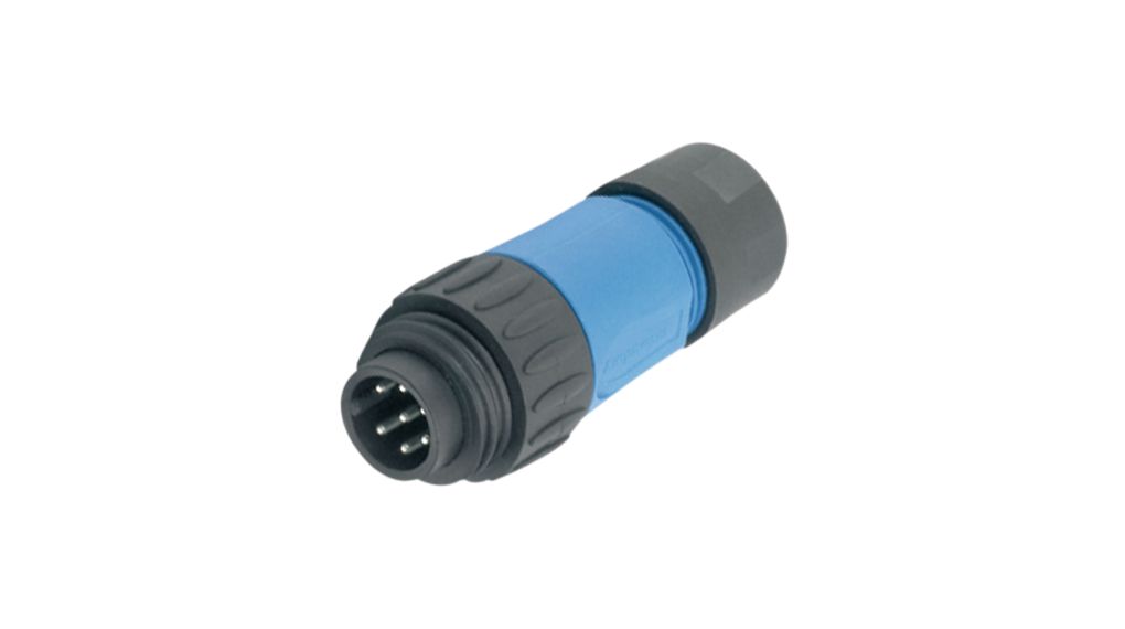 Circular Connector, Plug, 6 Contacts, 13A, 250V, IP67